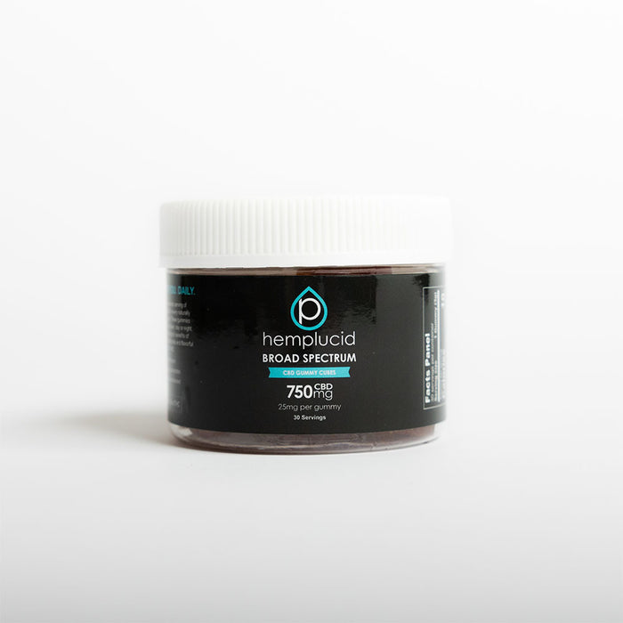 THC-Free Broad-Spectrum Hemp Extract Gummy Cubes