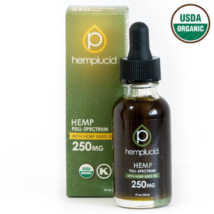 Hemplucid USDA Organic Full-Spectrum Hemp Extract with Hemp Seed Oil - 250mg